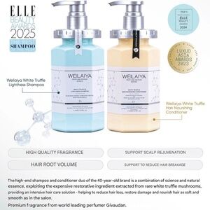 New Weilaiya White Truffle Repair Damaged Hair Shampoo 450mL & Conditioner 450mL